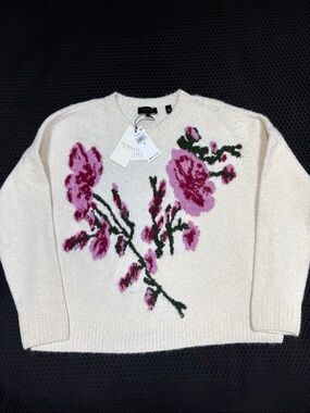 Ted Baker London Intarsia Flower Knit Sweater - brand new